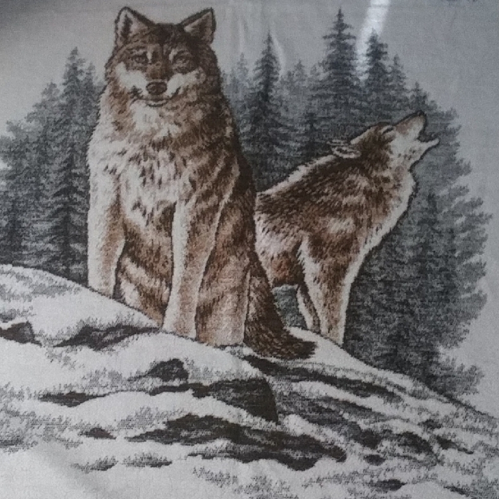 Biederlack Wolf Design Throw Blanket James Hautman String Flaws Shown In Last 2